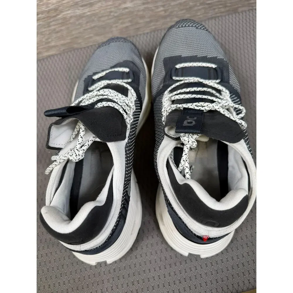 On Cloudnova Shoes Mens Size 9.5 Gray White Running Athletic Sneakers CloudTec
